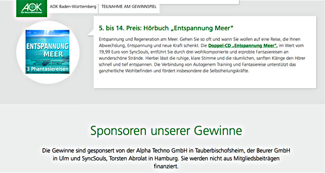 SyncSouls im AOK Gesundheitsmagazin