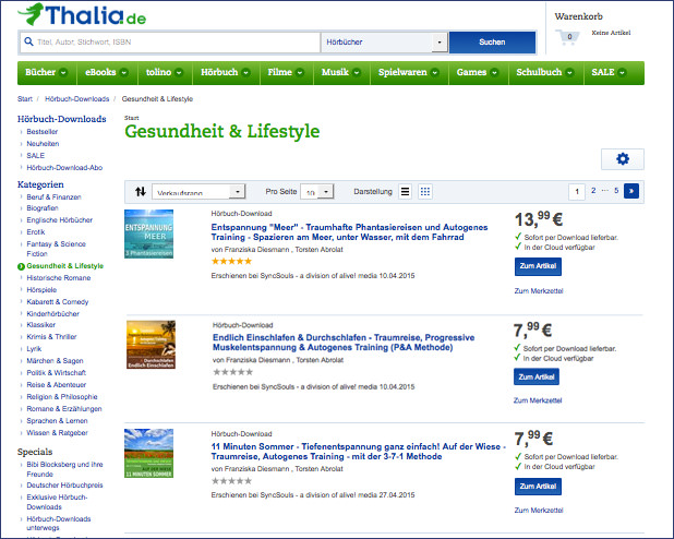 SyncSouls Hoerbuecher bei thalia.de - Nr. 1 Bestseller unter Gesundheit