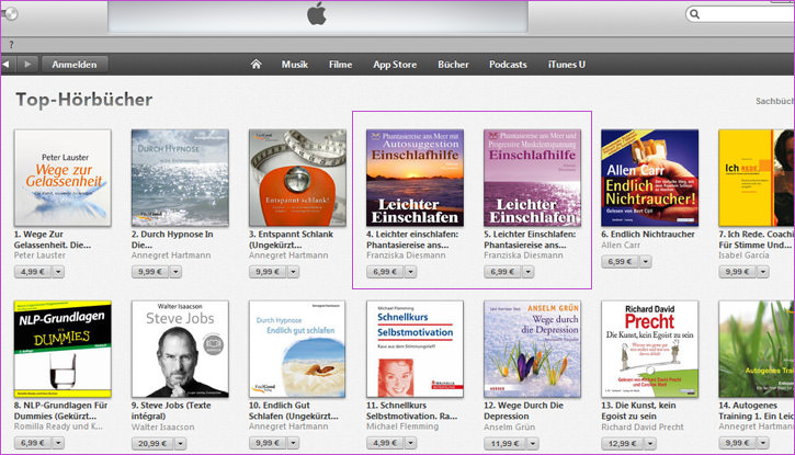syncsouls Hörbücher in GSA iTunes Charts